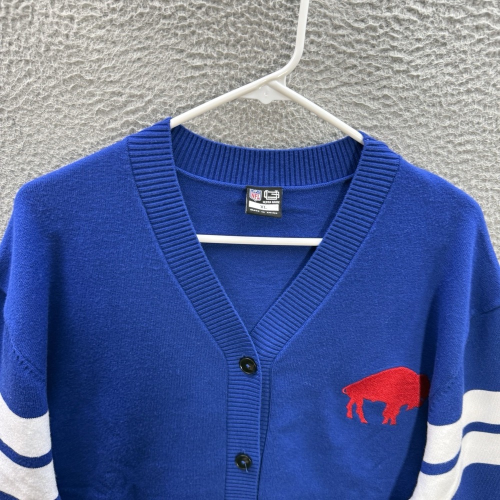 Buffalo Bills Sweater Womens XL Blue Cardigan Embroidered NFL Football NEW - Picture 14 of 14